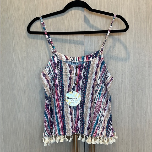 Hayden Multicolor Striped Camisole with Fringe - Picture 1 of 8